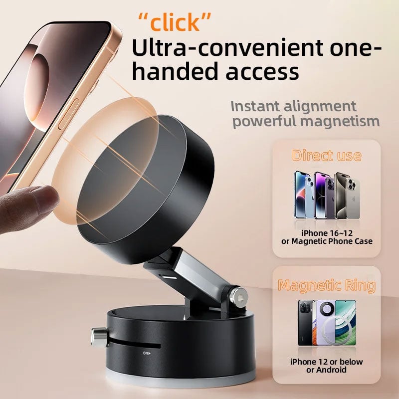 Suporte Magnético para Celular com Sucção a Vácuo