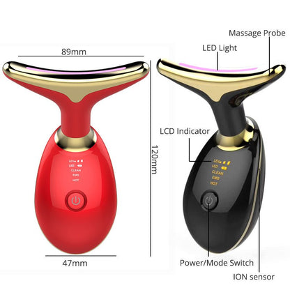 EMS TERAPIA DE LUZ VERMELHA PARA ROSTO E PESCOÇO – REMOVEDOR DE RUGAS, LIFTING E MASSAGEADOR TENSOR