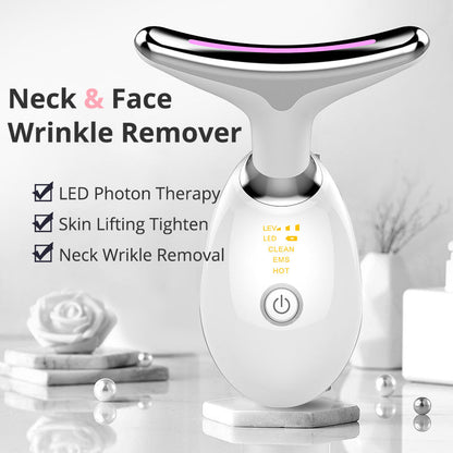 EMS TERAPIA DE LUZ VERMELHA PARA ROSTO E PESCOÇO – REMOVEDOR DE RUGAS, LIFTING E MASSAGEADOR TENSOR