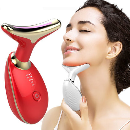 EMS TERAPIA DE LUZ VERMELHA PARA ROSTO E PESCOÇO – REMOVEDOR DE RUGAS, LIFTING E MASSAGEADOR TENSOR